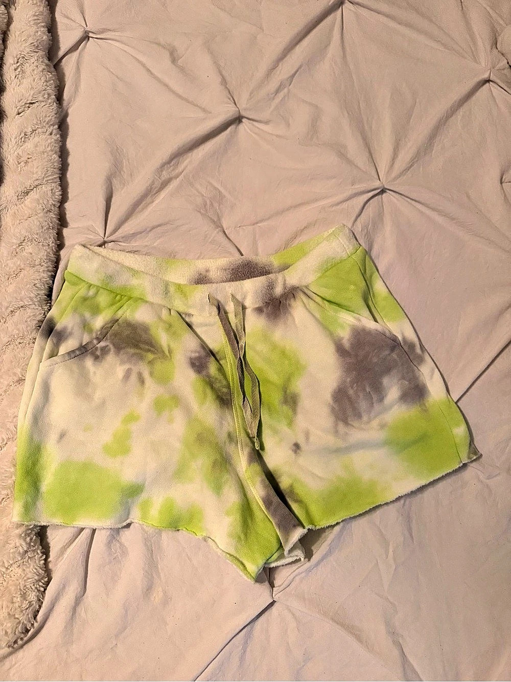 Free people Tie-Dye PJ Shorts in Green & Gray🤍💚